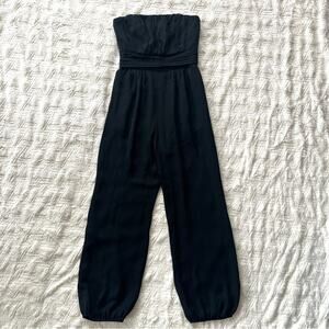Shoshanna Black Silk Strapless Jumpsuit
